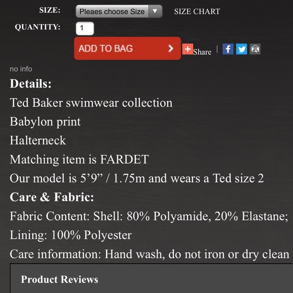 NWOT TED BAKER ✨ PADDED FLORAL PINK & WHITE BIKINI SWIM TOP - Picture 5 of 7